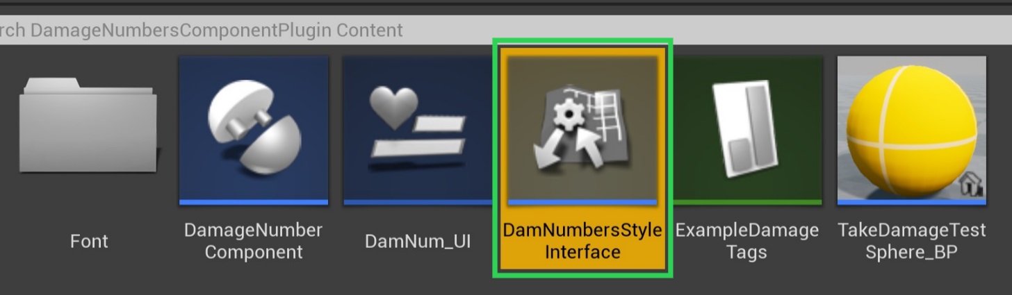 Preview of the damage number component plugin